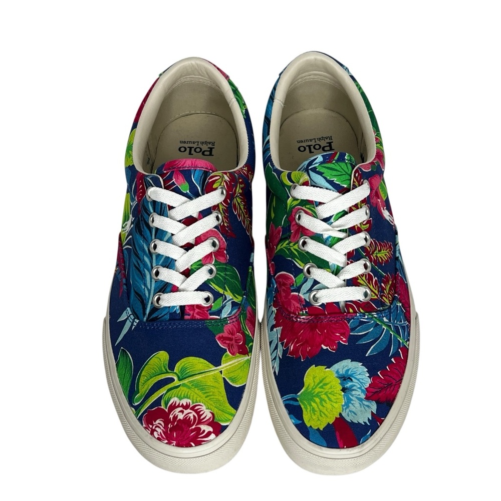 Polo by Ralph Lauren Men’s Keaton Pony Floral Tropical Canvas Sneaker Size 10.5